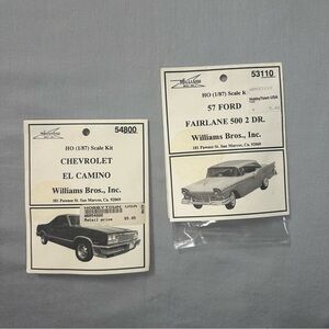 Williams Bros. Model Car Kits - Chevrolet El Camino & 57 Ford